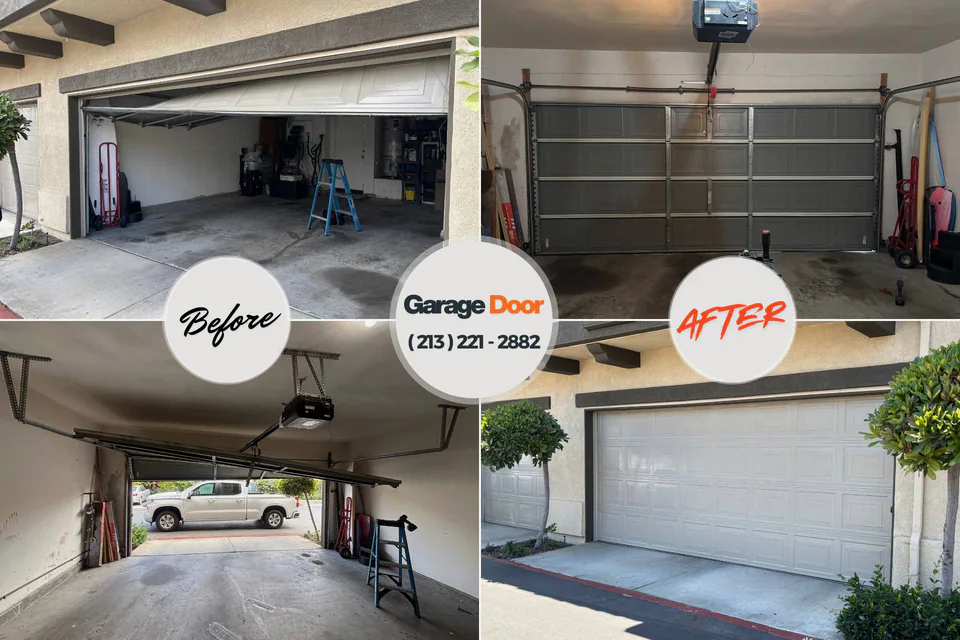 Before and after: garage door repair Brooklyn, NY
